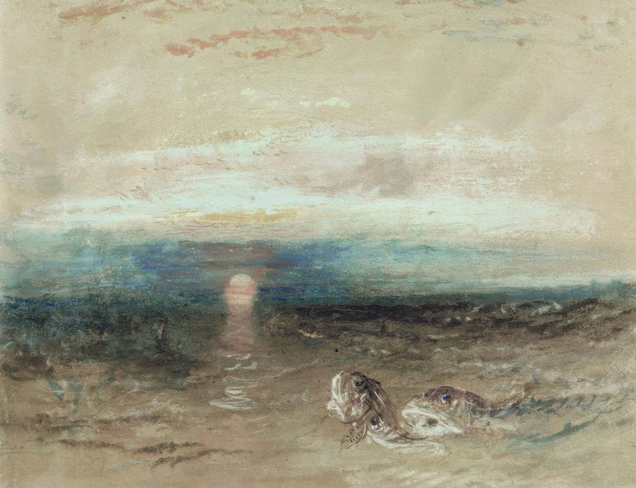 Tramonto sul mare con gallinelle da Joseph Mallord William Turner