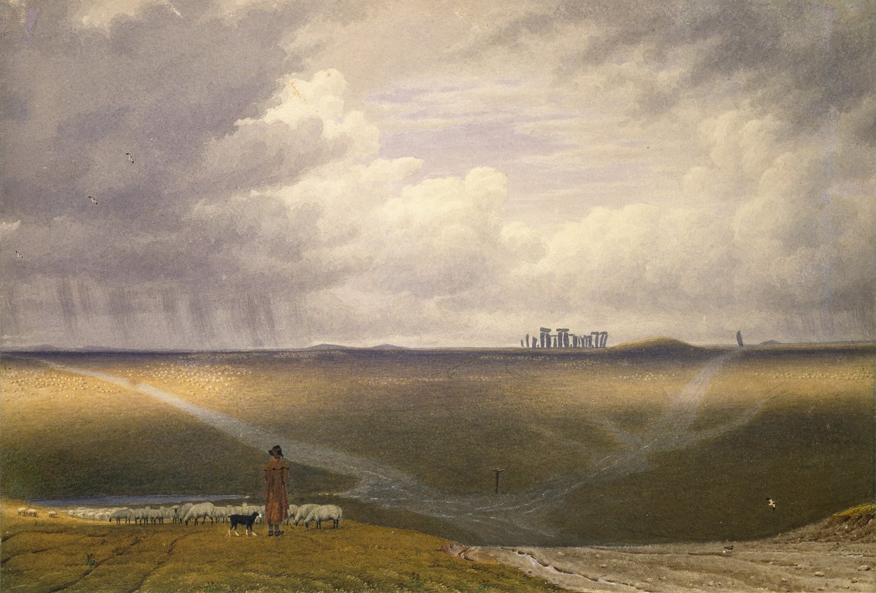 Stonehenge-Un giorno di pioggia, inizio XIX secolo da Joseph Mallord William Turner