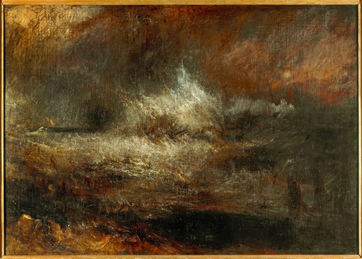 Mare tempestoso con relitto in fiamme da Joseph Mallord William Turner