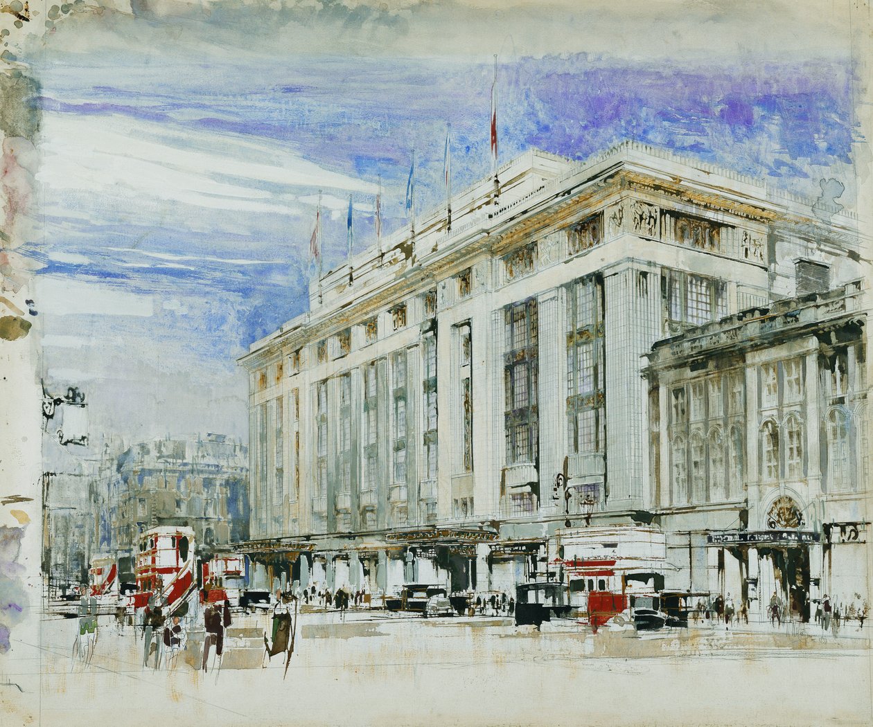 Progetto prospettico per Derry e Toms, Kensington High Street da William Walcot