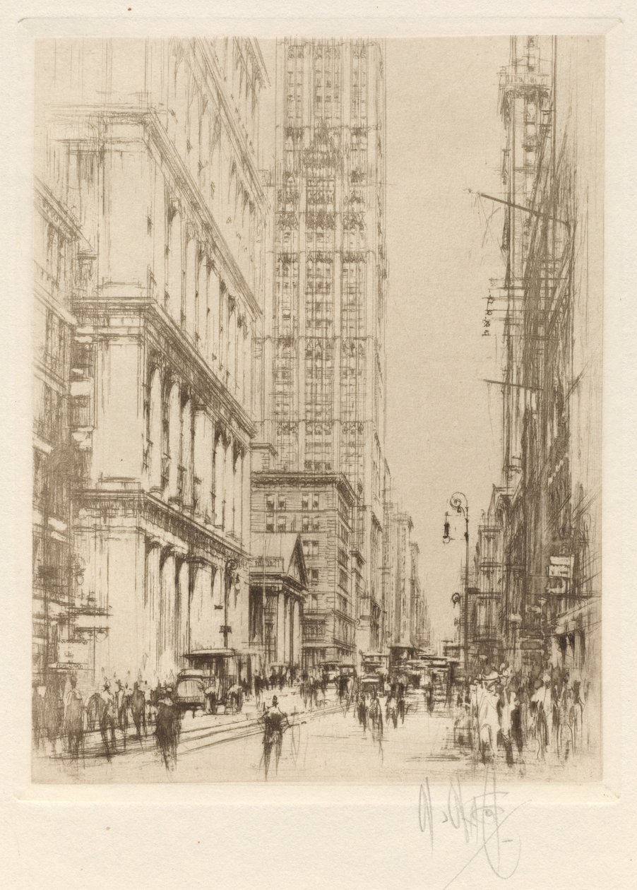 Lower Broadway, centro di New York da William Walcot
