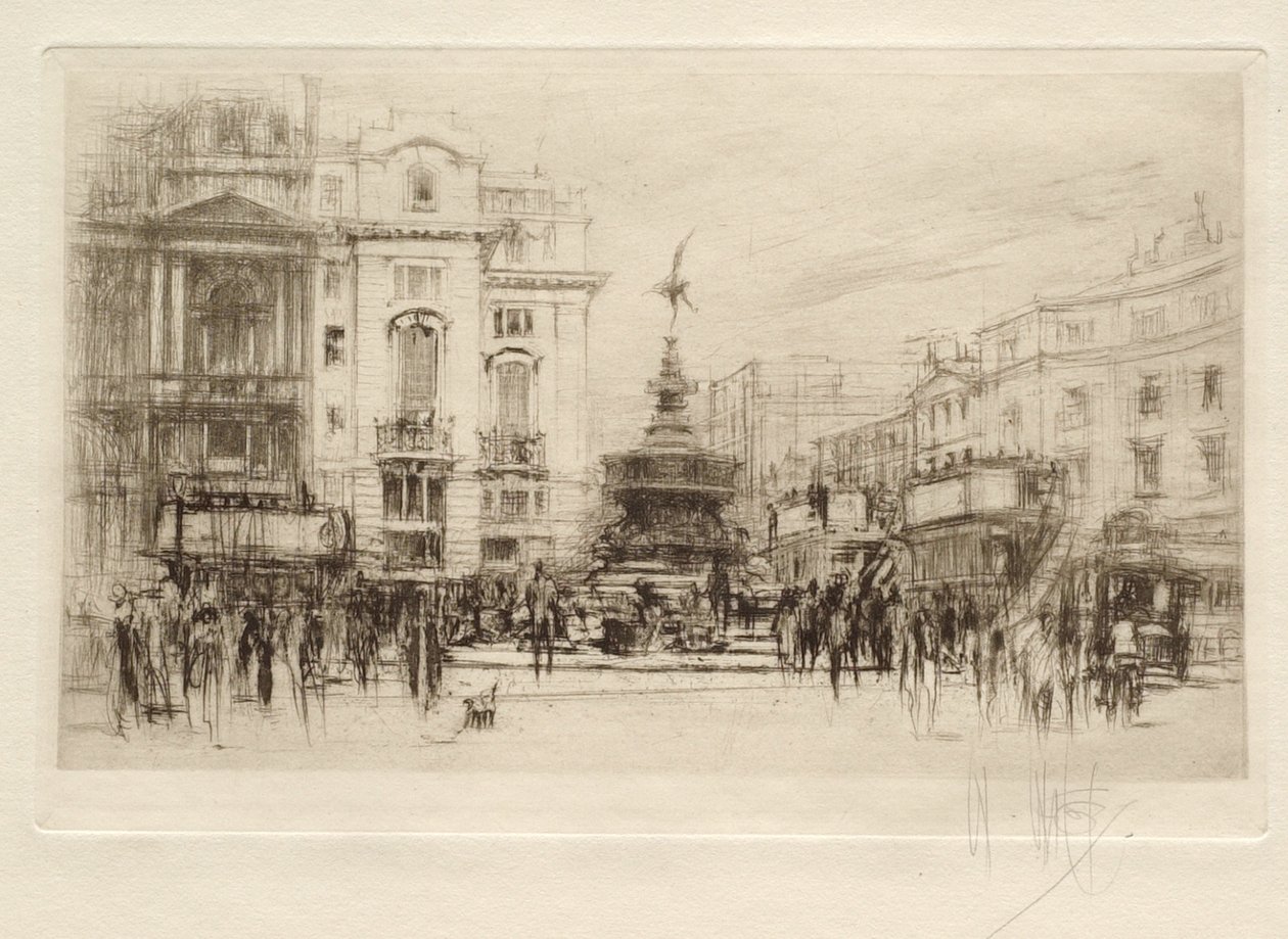 Piccadilly Circus, vista verso Lower Regent Street, con il Criterion Theatre sullo sfondo da William Walcot