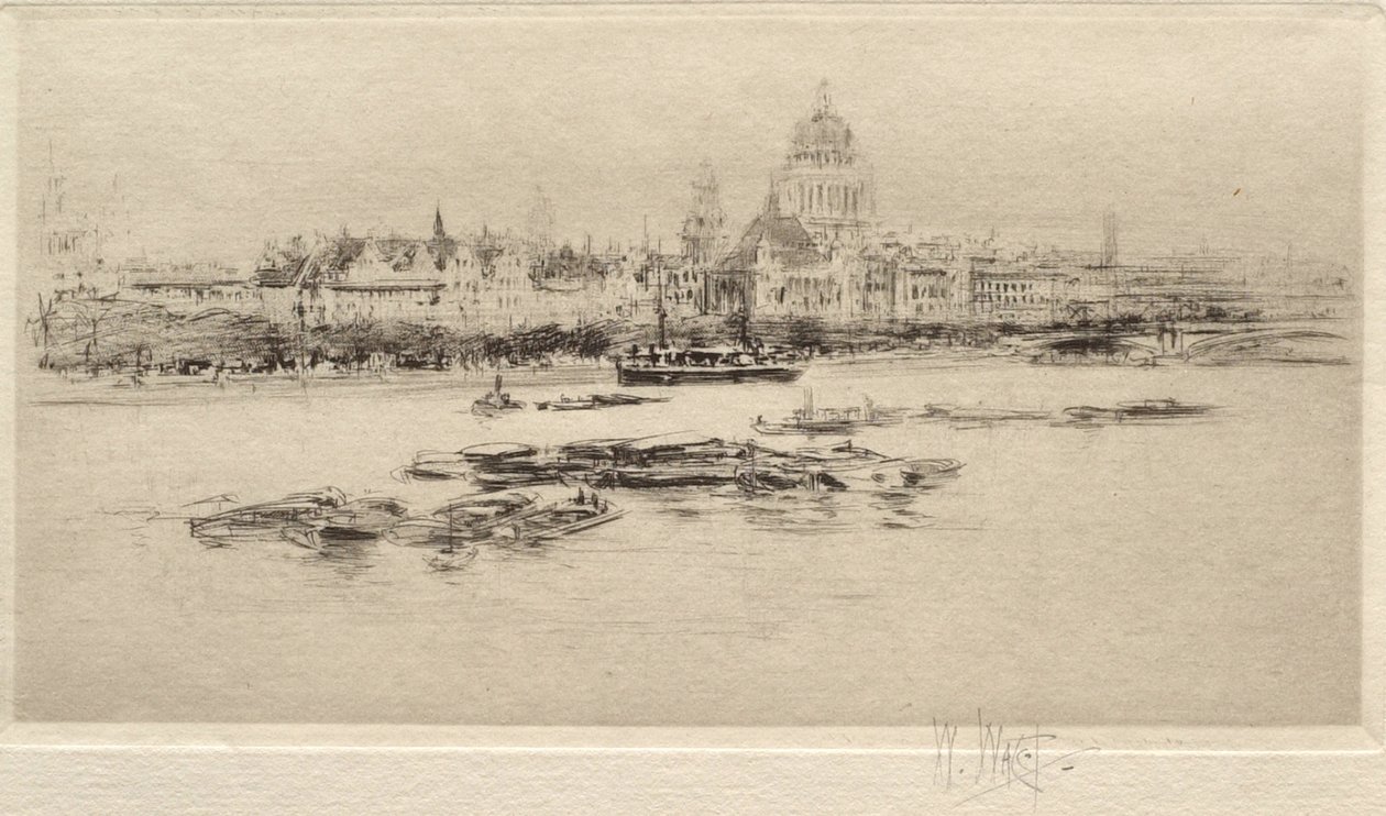 Il Tamigi da Waterloo - Veduta verso la cattedrale di San Paolo da William Walcot