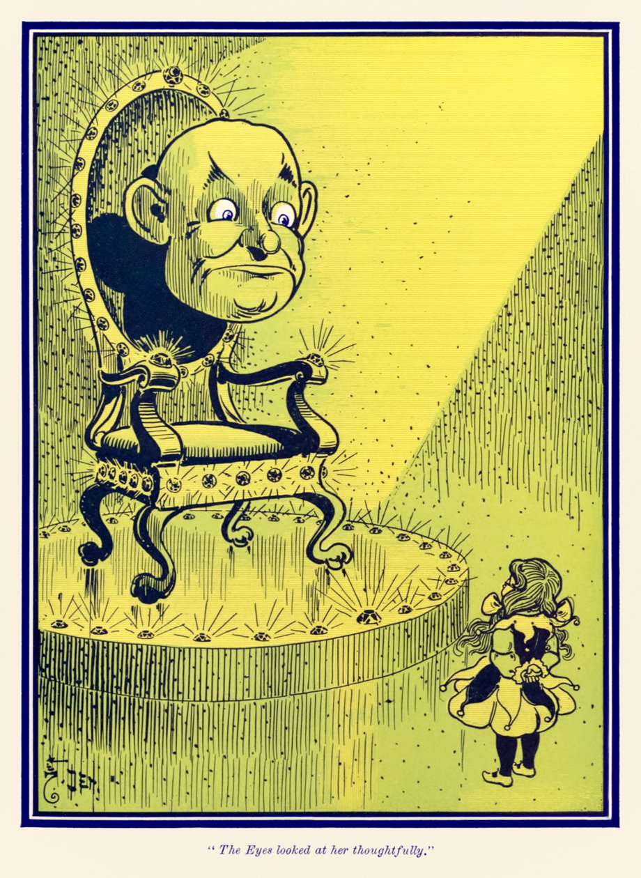 "Gli occhi la guardarono pensierosi." da "Il meraviglioso mago di Oz" di L. Frank Baum da William Wallace Denslow