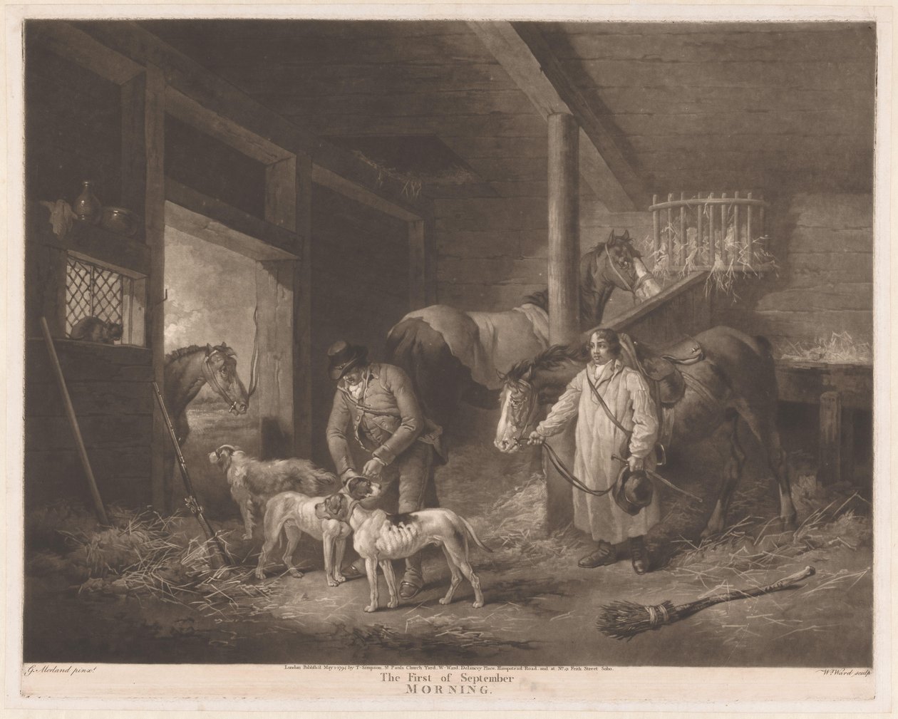 Cacciatori nella stalla preparano i loro animali da William Ward