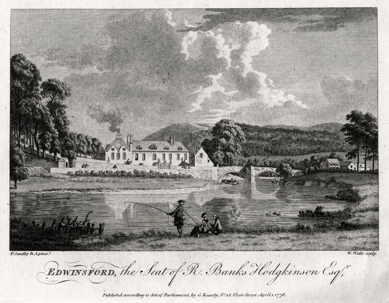 Edwinsford, la residenza di R Banks Hodgkinson Esq, Carmarthenshire da William Watts