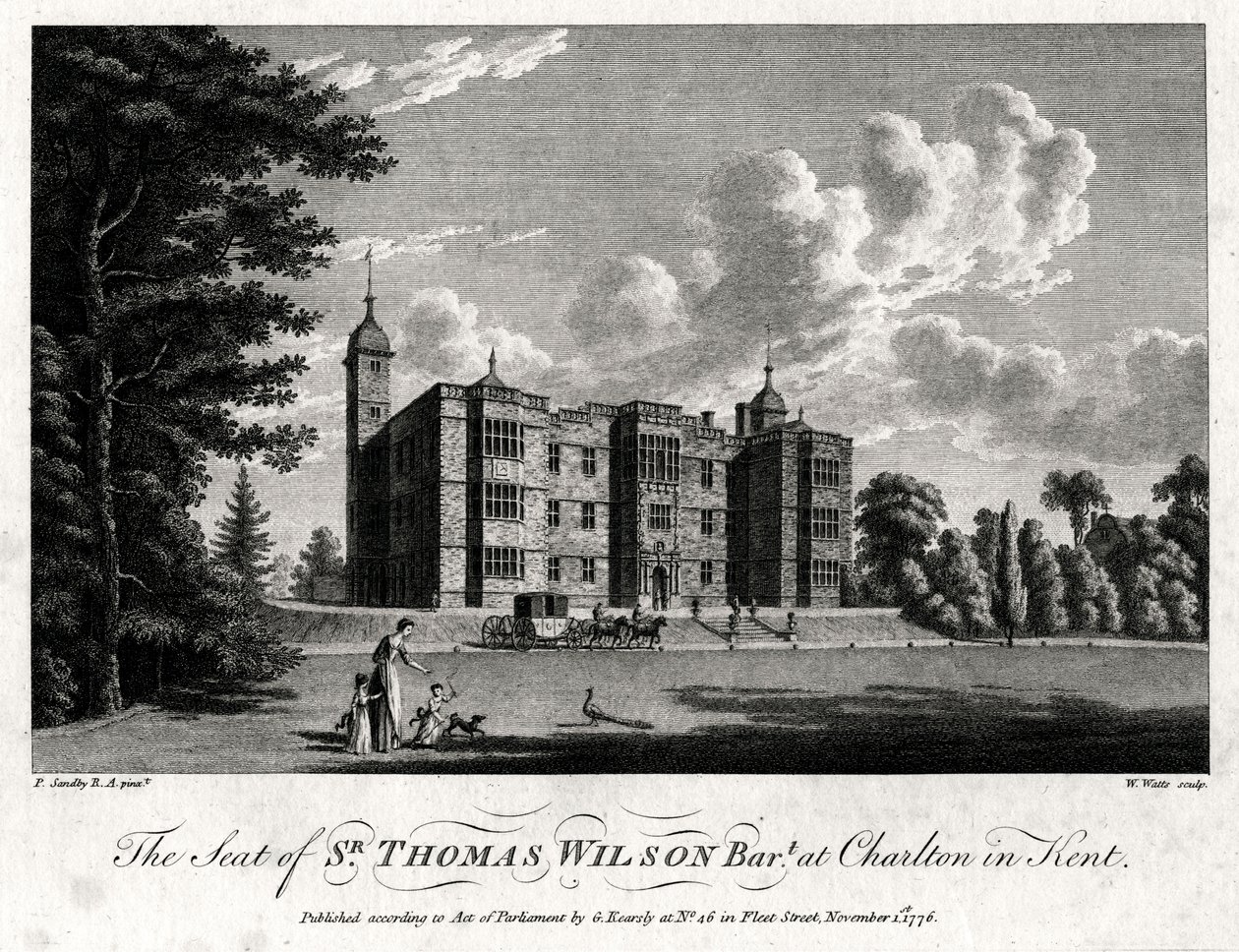 La Residenza di Sir Thomas Wilson Bart a Charlton nel Kent, 1776 da William Watts