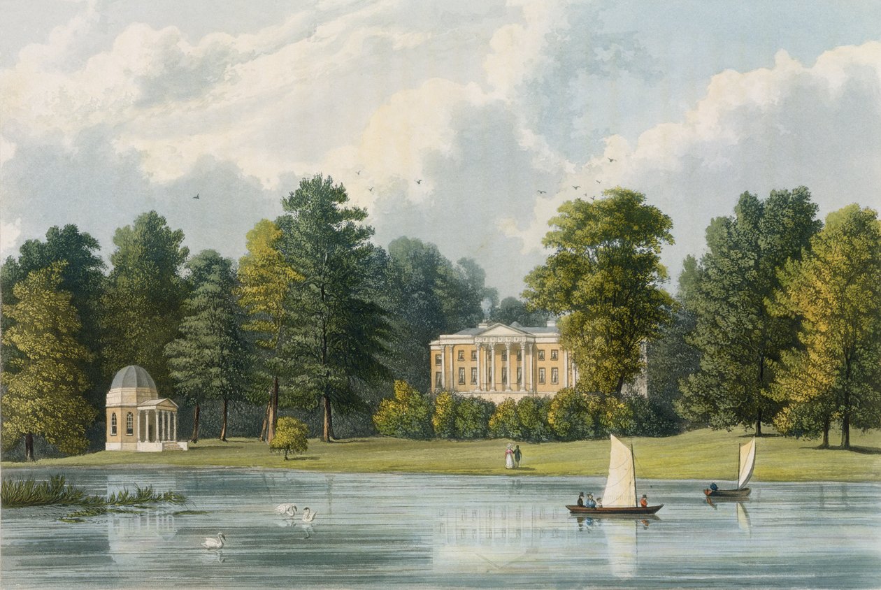Hampton House, inciso da Richard Gilson Reeve, pubblicato 1828 da William Westall