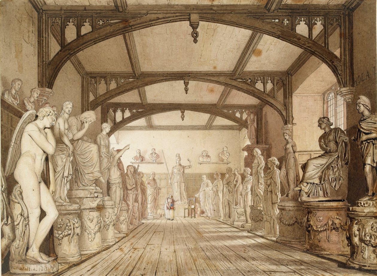 La Galleria delle Sculture nelle Examination Schools, Oxford, 1813 da William Westall