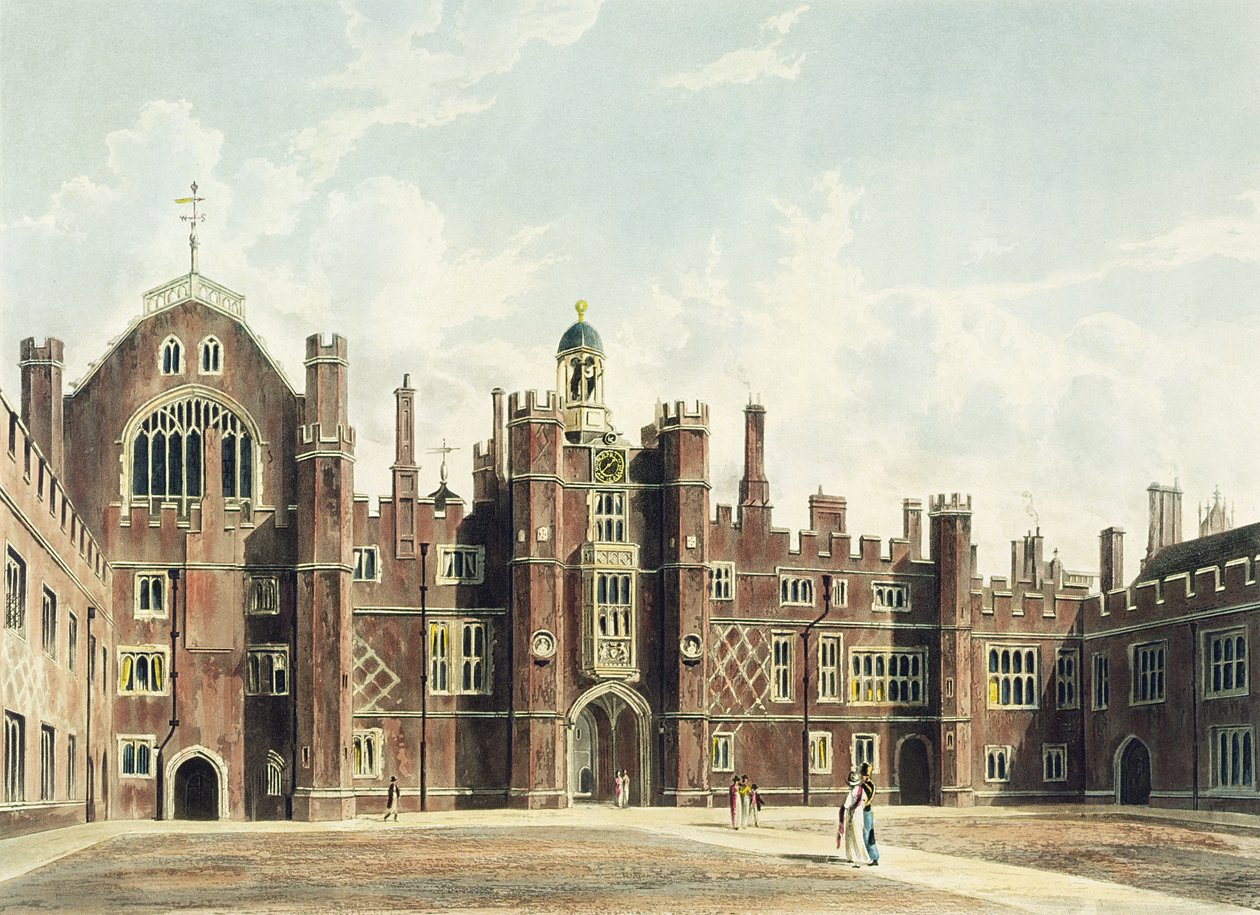 Vista del Quadrilatero a Hampton Court Palace dal 