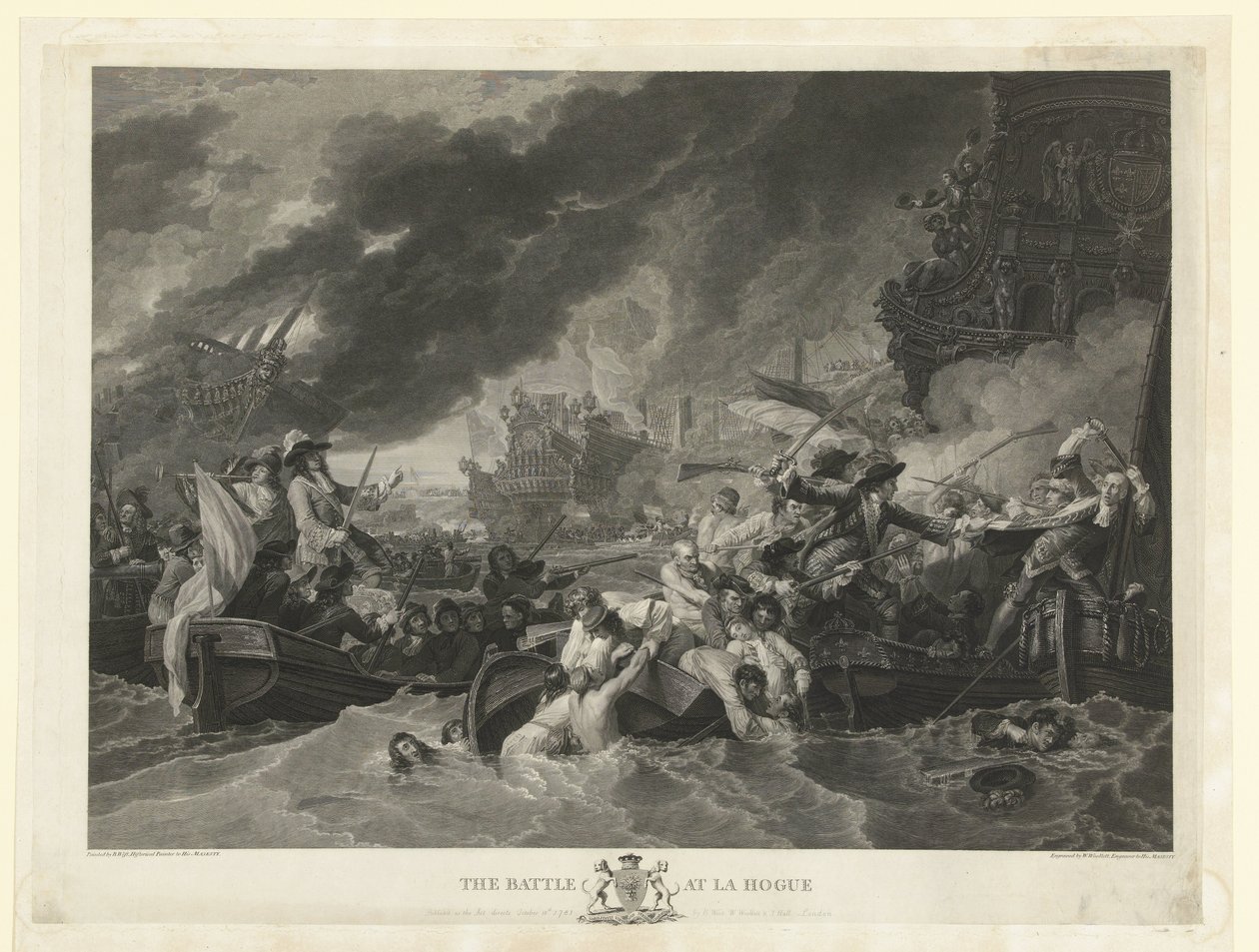 La battaglia di Capo La Hogue, 1692 da William Woollett