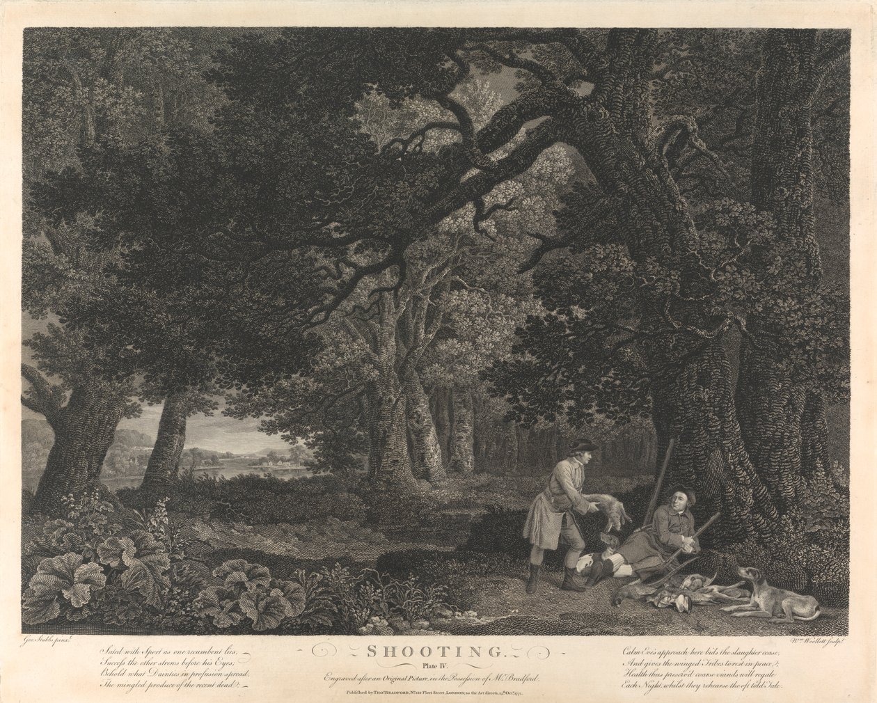 Caccia, Tavola IV da William Woollett