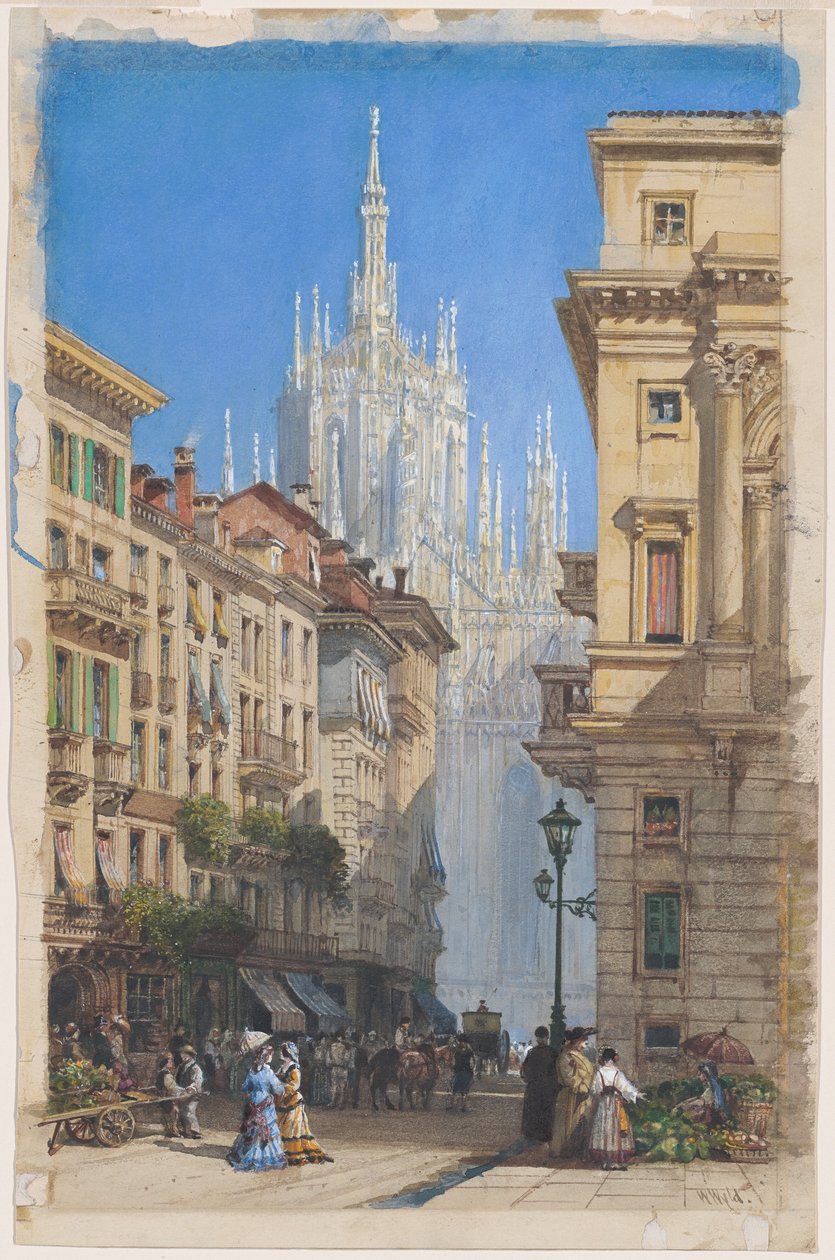 Il Duomo di Milano da una strada laterale da William Wyld