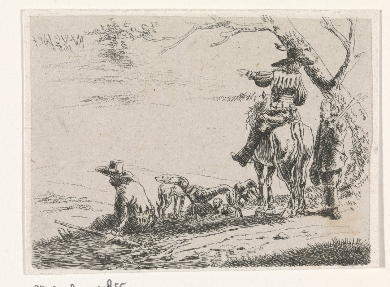 Tre cacciatori con cani da William Young Ottley