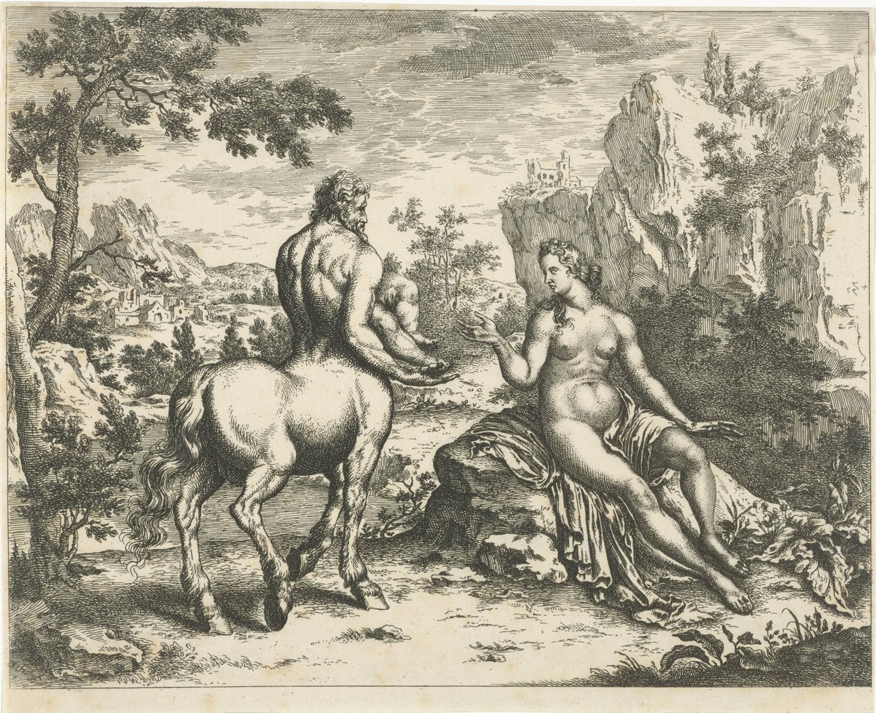 Ocyrhoë predice il destino di Chirone e Asclepio da William Young Ottley