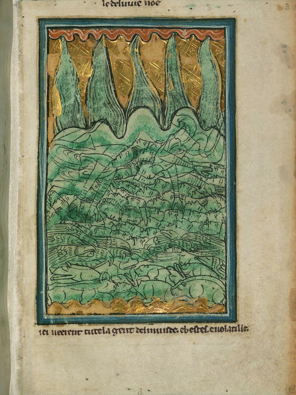 Il diluvio di Noè, c.1250 da William de Brailes