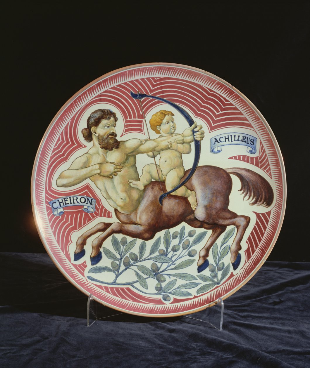 Piatto raffigurante Cheiron e Achilleus da William de Morgan