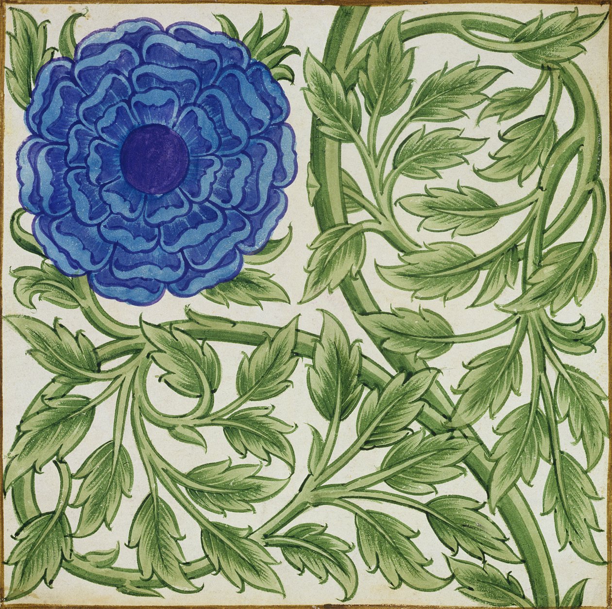 Pianta con un fiore blu da William de Morgan