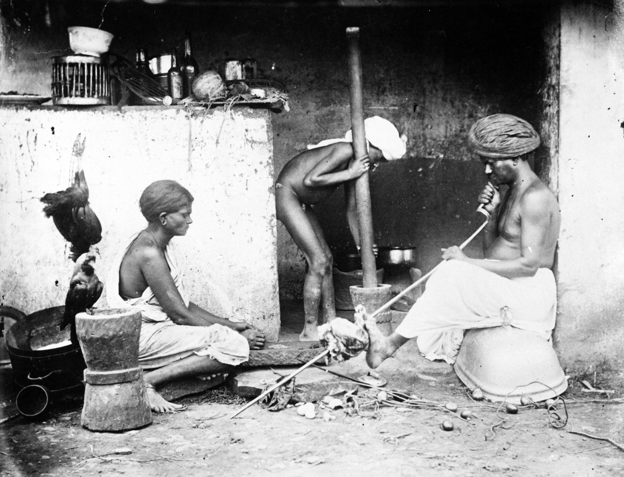 Una cucina indiana, c.1870s da Willoughby Wallace Hooper