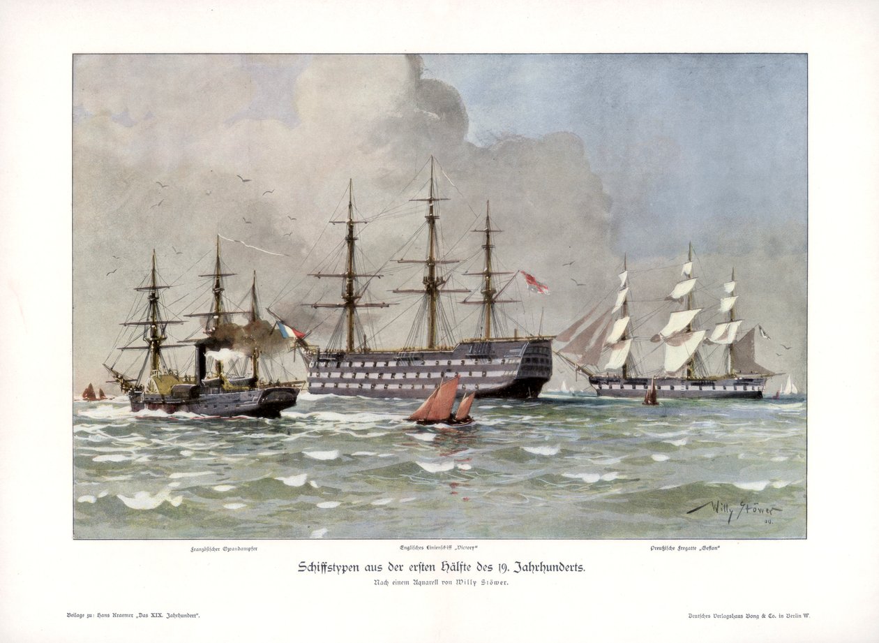 Tipi di navi della prima metà del XIX secolo, 1900 da Willy Stöwer