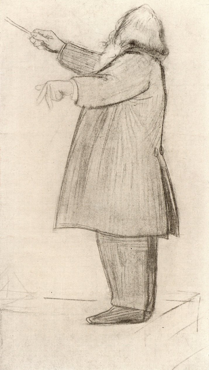 Johannes Brahms, compositore tedesco, che dirige da Willy von Beckerath