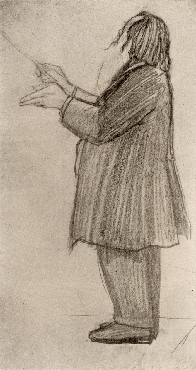 Johannes Brahms (1833-1897) compositore tedesco, che dirige da Willy von Beckerath