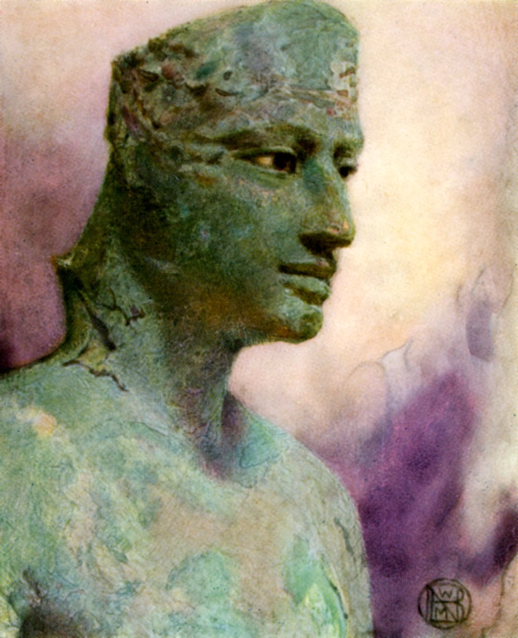 Testa di una statua di bronzo di Pepi I, faraone egizio, 24°-23° secolo a.C. da Winifred Mabel Brunton