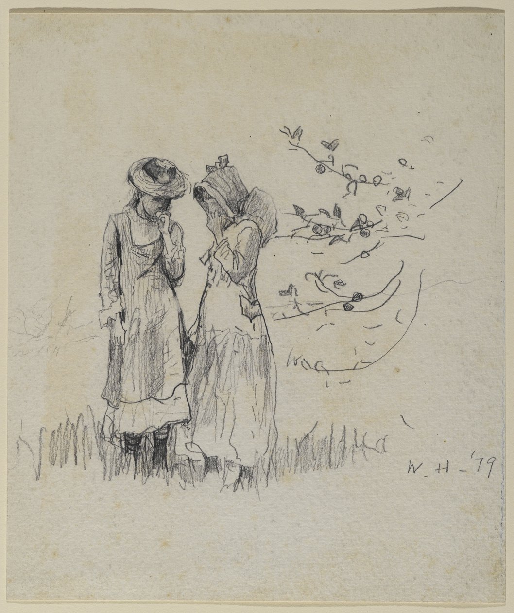 Due ragazze in un campo, 1879 da Winslow Homer