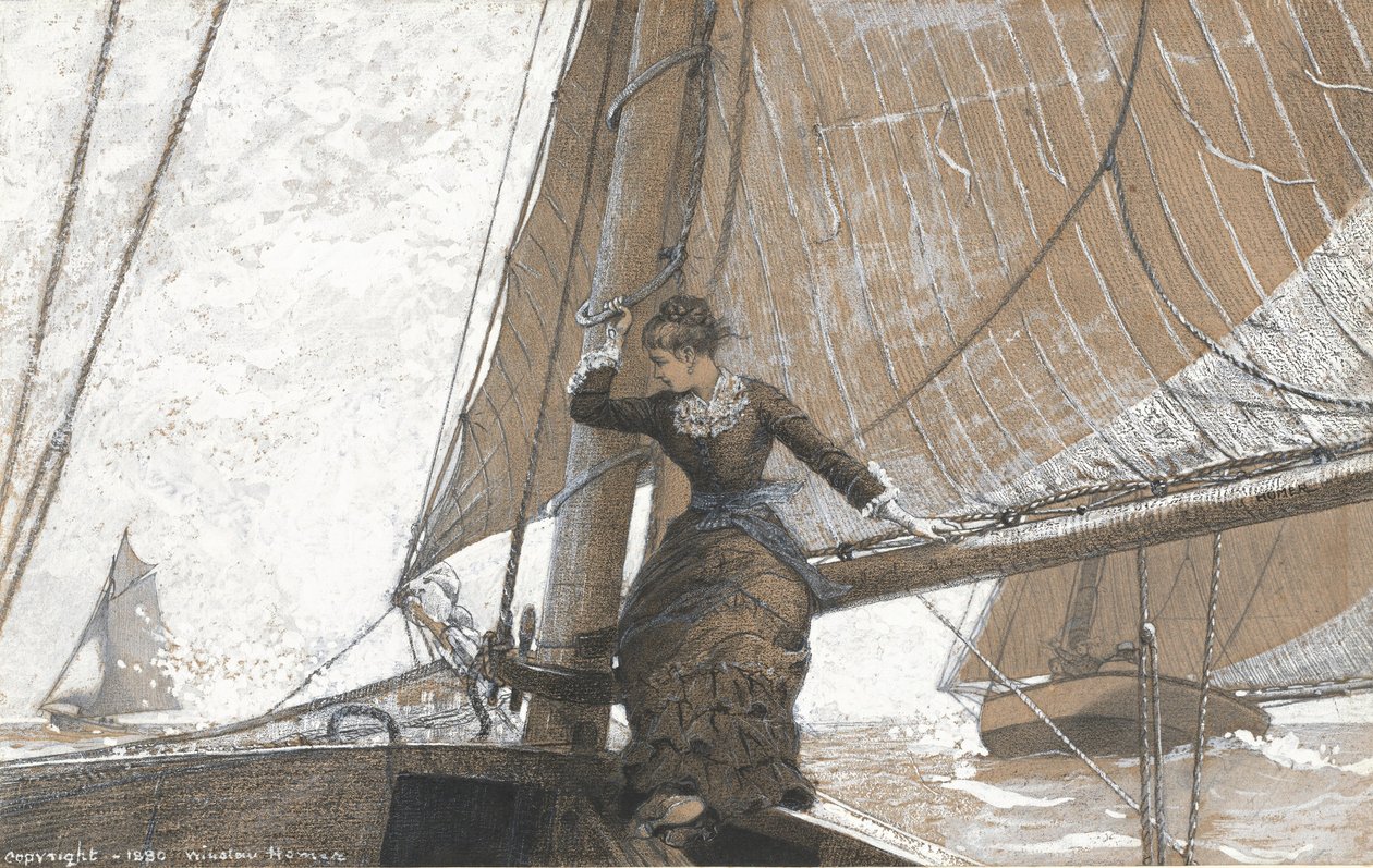 Ragazza in barca a vela da Winslow Homer