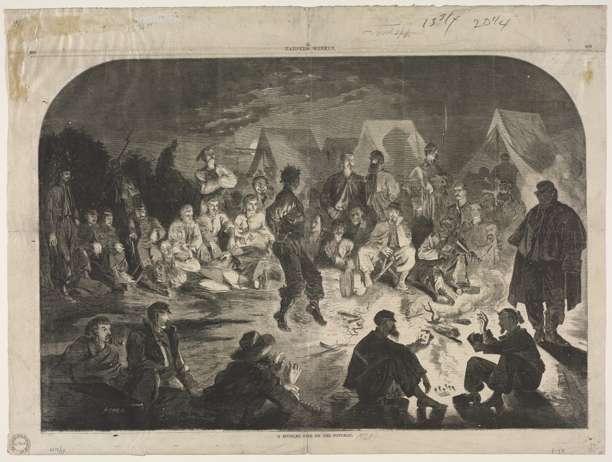 Un Bivacco sul Potomac, 1861 da Winslow Homer