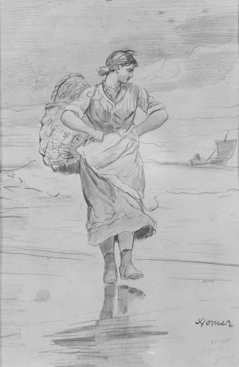 Una pescatrice sulla spiaggia (bozzetto per l