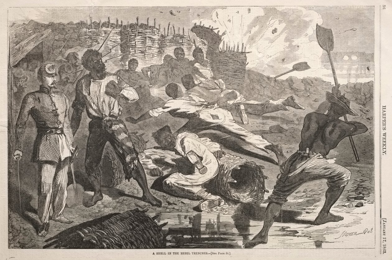 Un proiettile nelle trincee ribelli, 1863 da Winslow Homer