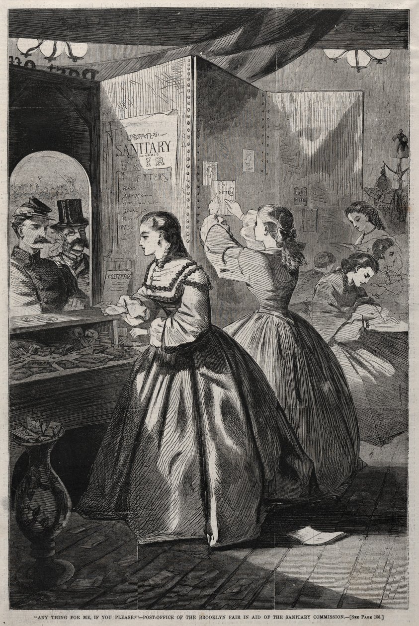 Qualcosa per me, per favore - Ufficio postale della fiera di Brooklyn in aiuto..., 1864 da Winslow Homer