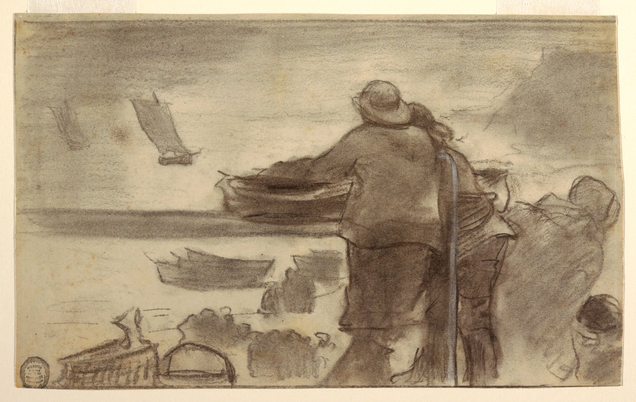 Spiaggia con barche e persone, Cullercoats, Inghilterra da Winslow Homer