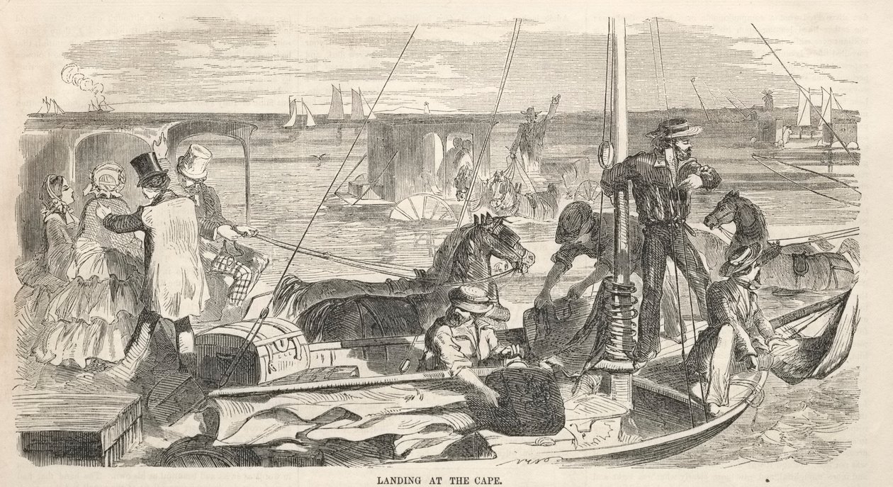 Schizzi del raduno al campo: Sbarco al Capo, 1858 da Winslow Homer