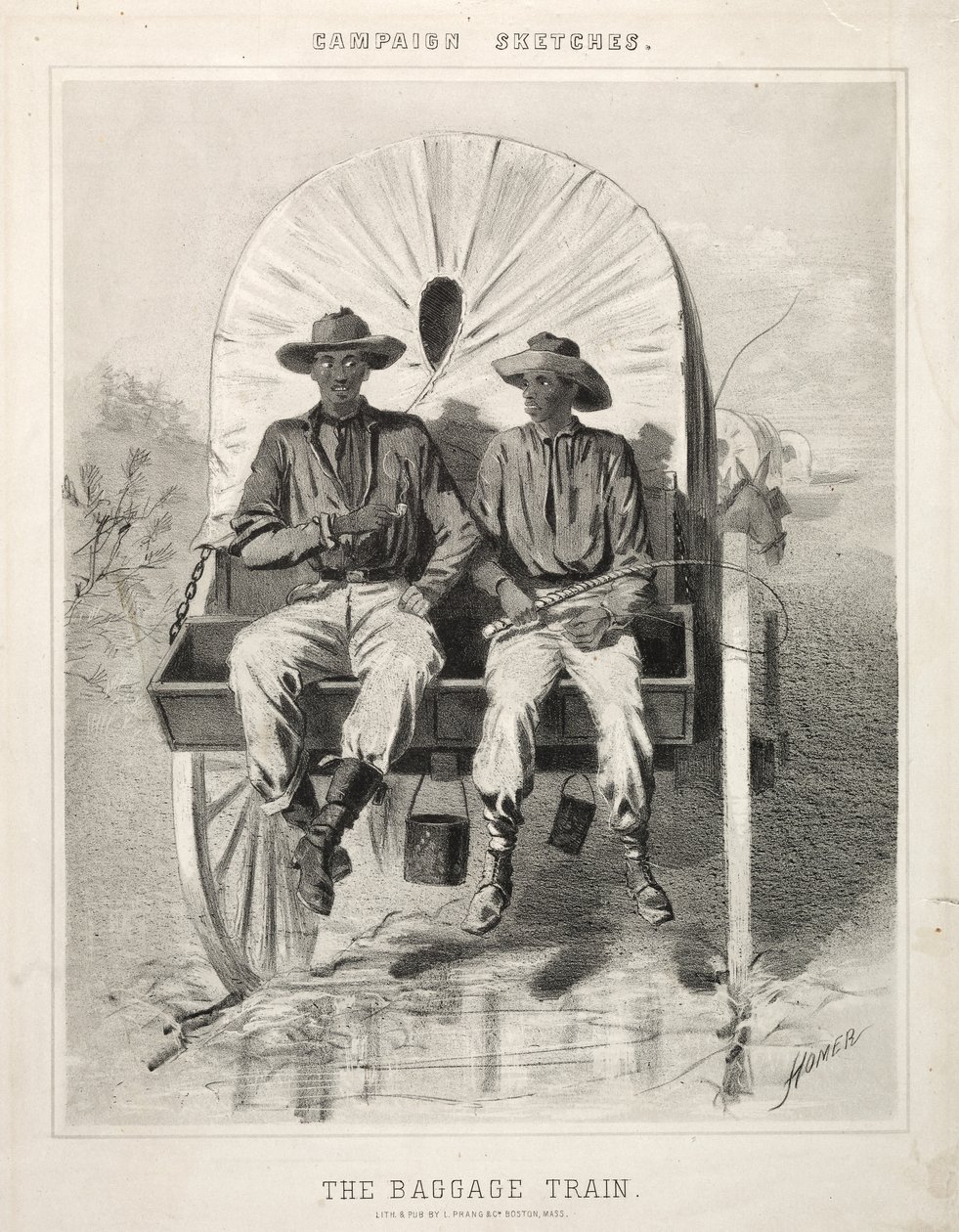 Schizzi di campagna: Il treno dei bagagli, 1863 da Winslow Homer