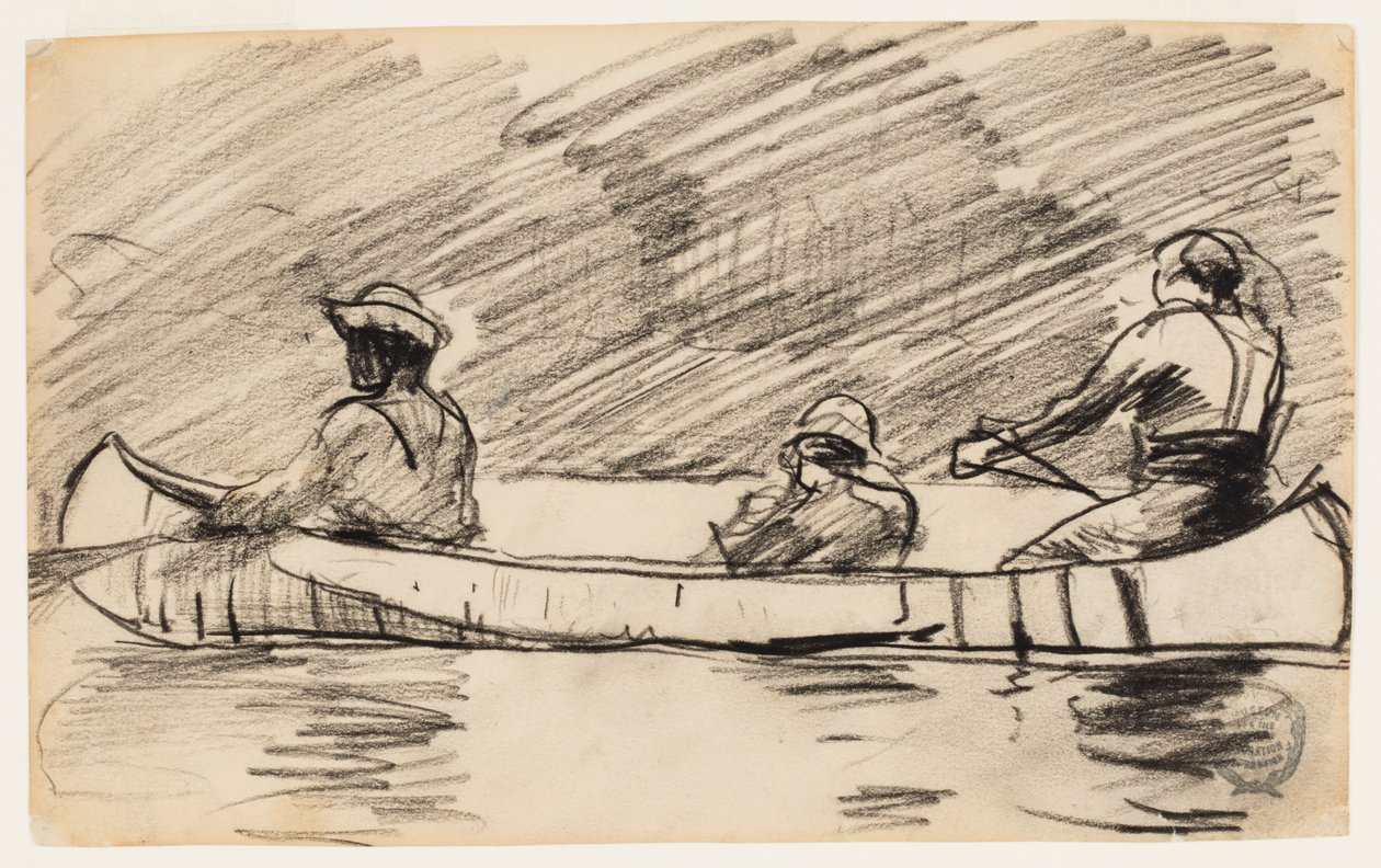 Canoa con tre uomini da Winslow Homer
