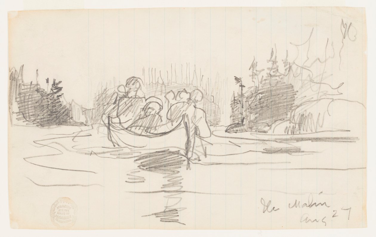 Canoa con Tre Uomini, Ile Maligne, Quebec da Winslow Homer
