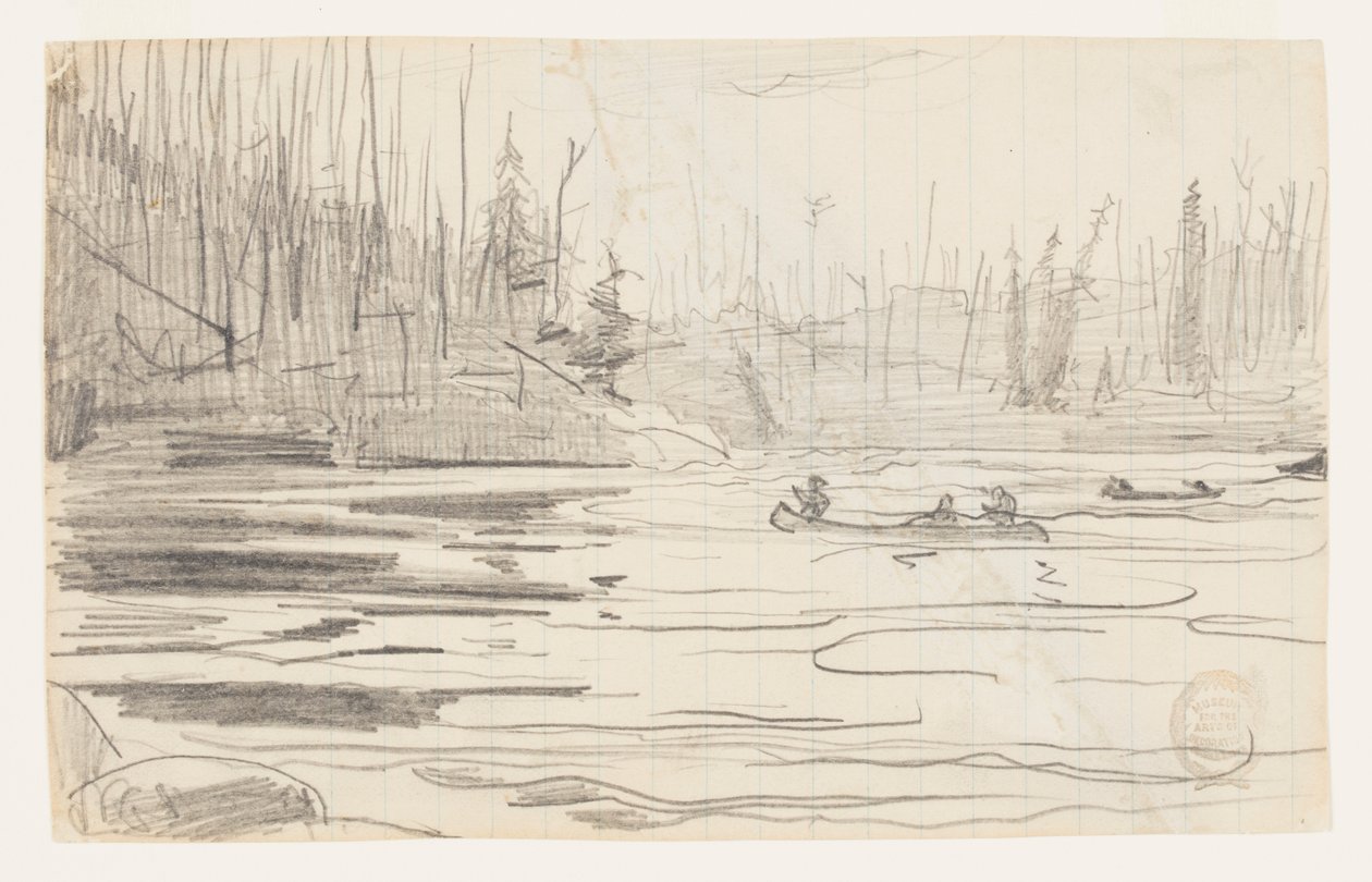 Canoe su un lago da Winslow Homer