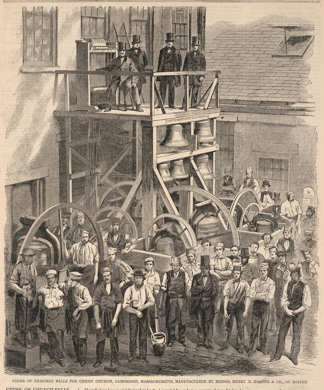 Concerto di tredici campane per la Christ Church, Cambridge, Massachusetts, prodotto dai signori Henry N. Hooper & Co. di Boston, da Harper