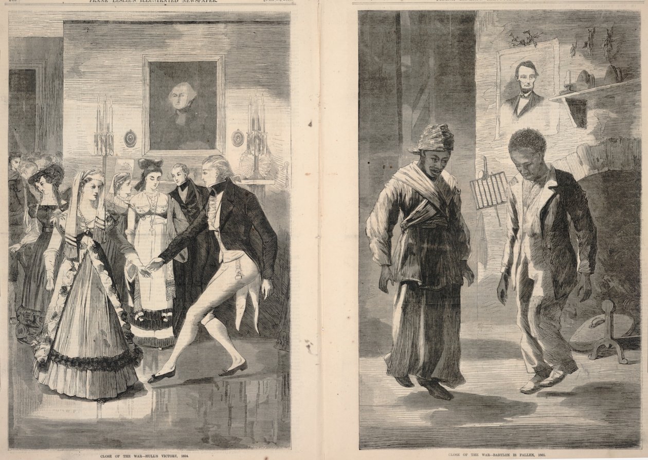 Chiusura della guerra: la vittoria di Hull, 1814/Chiusura della guerra: Babilonia è caduta, 1865, da Frank Leslie