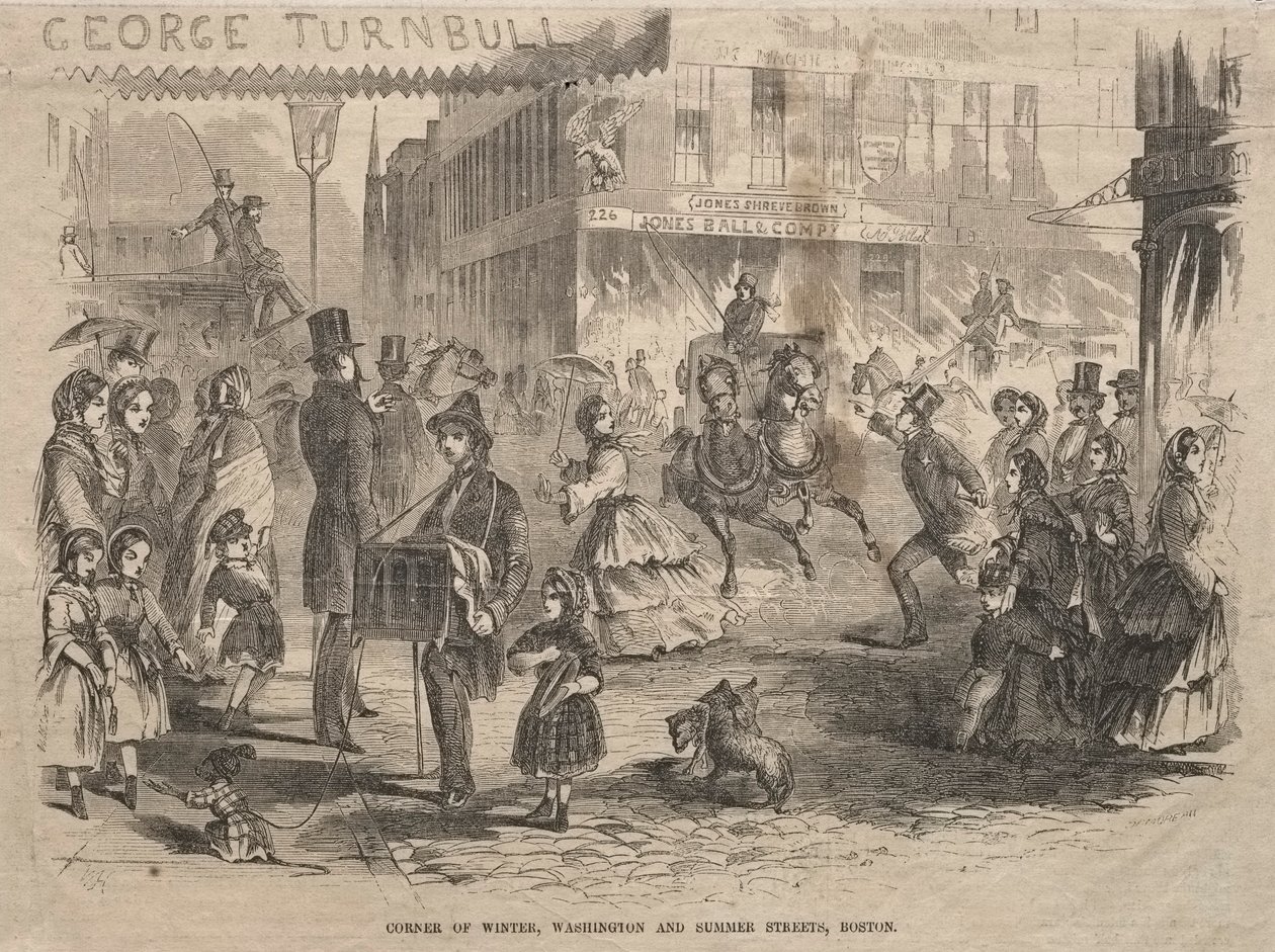 Angolo tra Winter, Washington e Summer Streets, Boston, 1857 da Winslow Homer