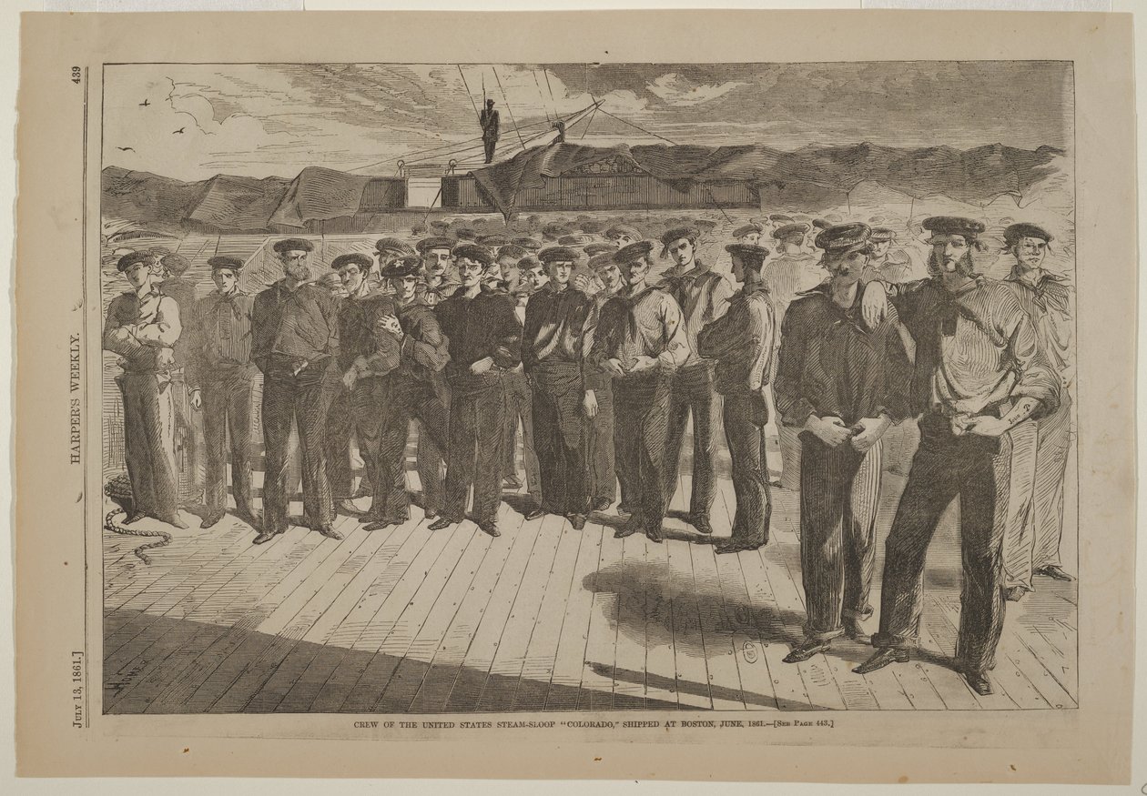 Equipaggio dello sloop a vapore statunitense Colorado imbarcato a Boston, giugno 1861 da Winslow Homer