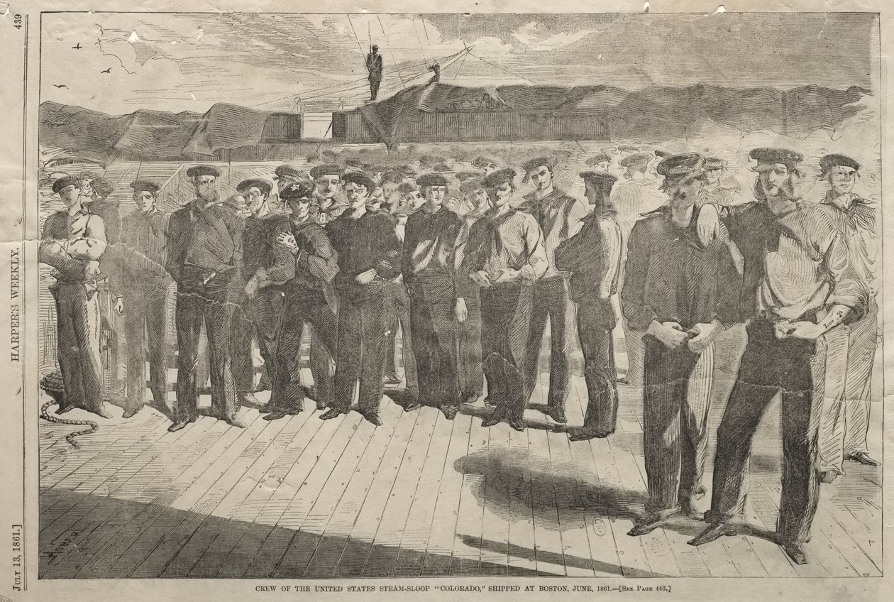 Equipaggio dello sloop a vapore statunitense “Colorado”, imbarcato a Boston nel giugno 1861 da Winslow Homer