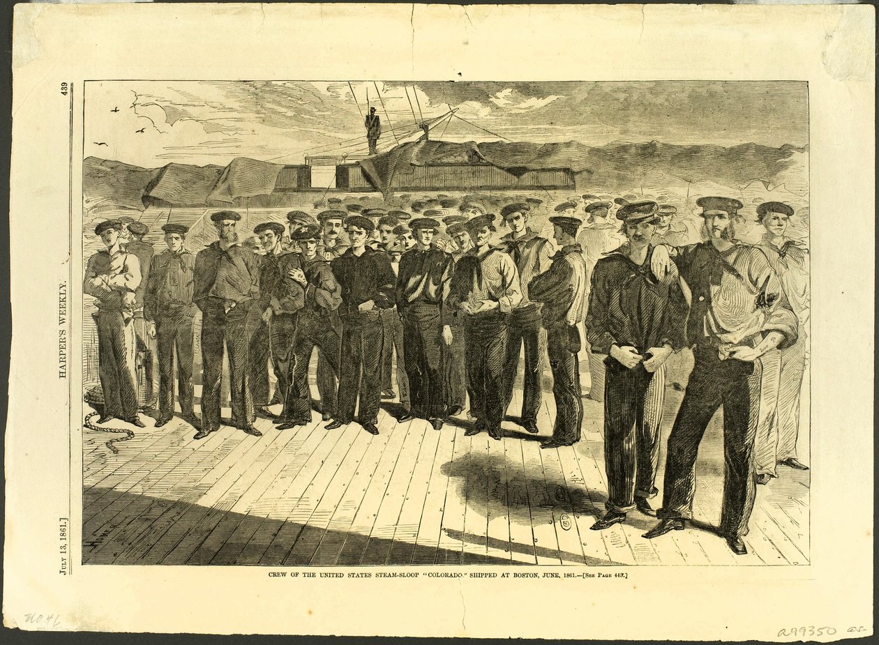 Equipaggio del piroscafo a vapore statunitense "Colorado" imbarcato a Boston, giugno 1861 da Winslow Homer