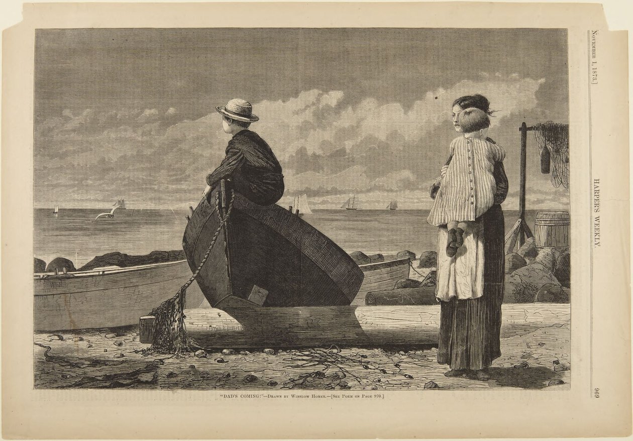 Papà sta arrivando! da Winslow Homer
