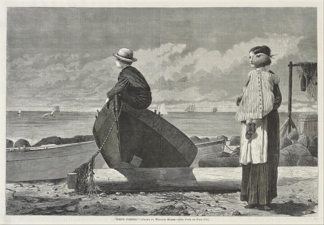 Papà sta arrivando! da Winslow Homer