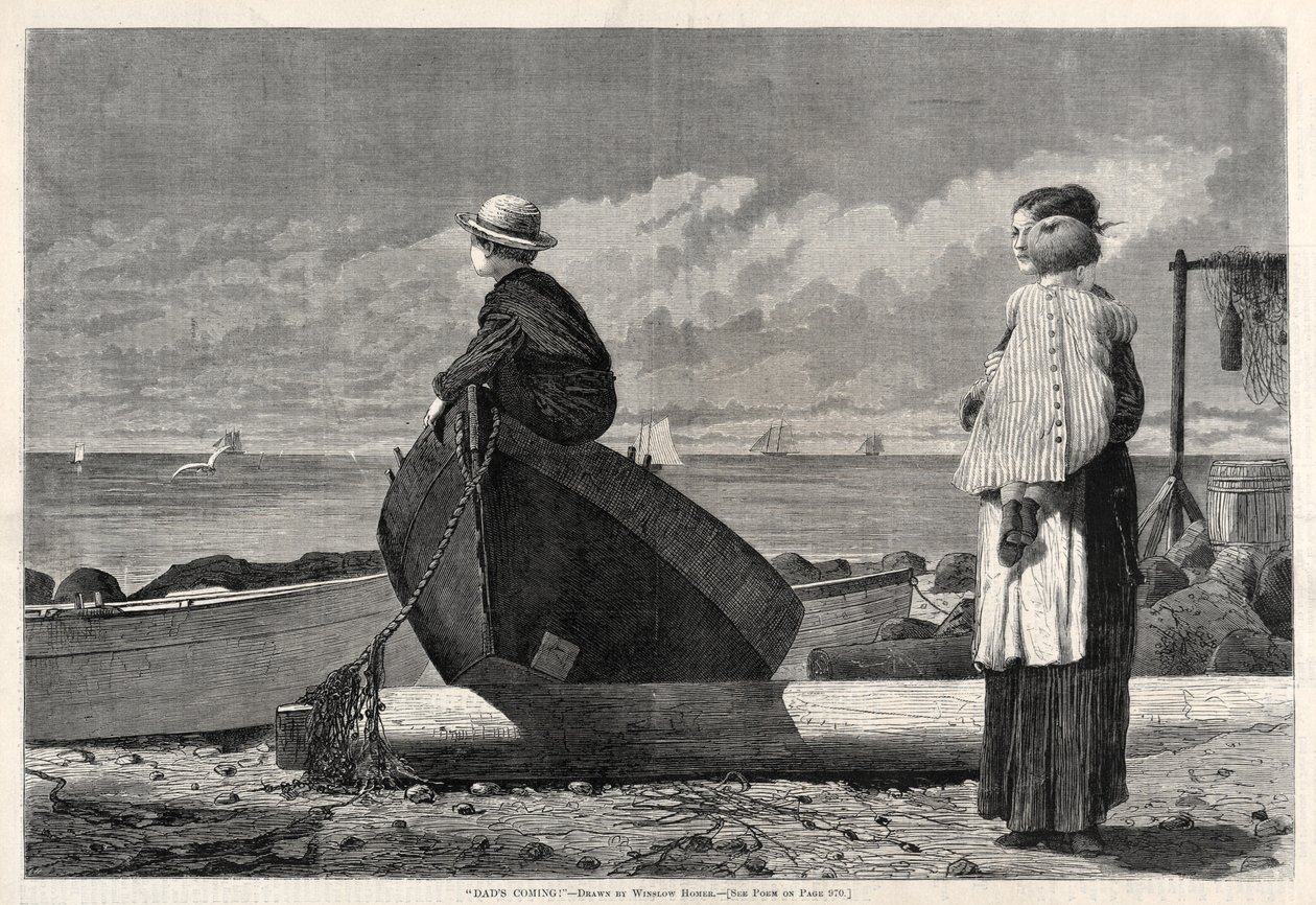 Papà sta arrivando!, 1873 da Winslow Homer