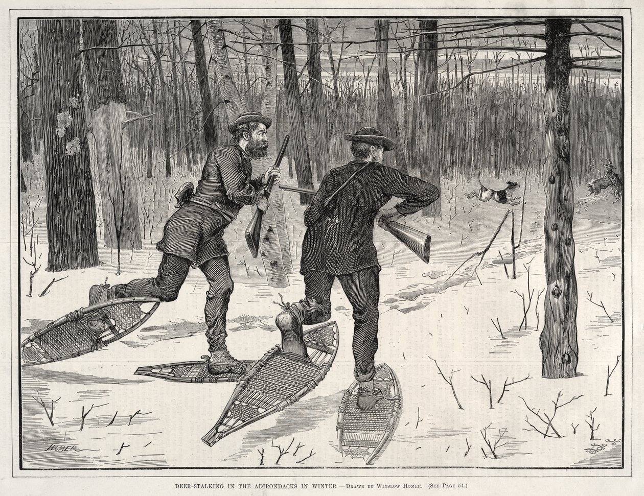 Caccia al cervo negli Adirondacks in inverno da Winslow Homer