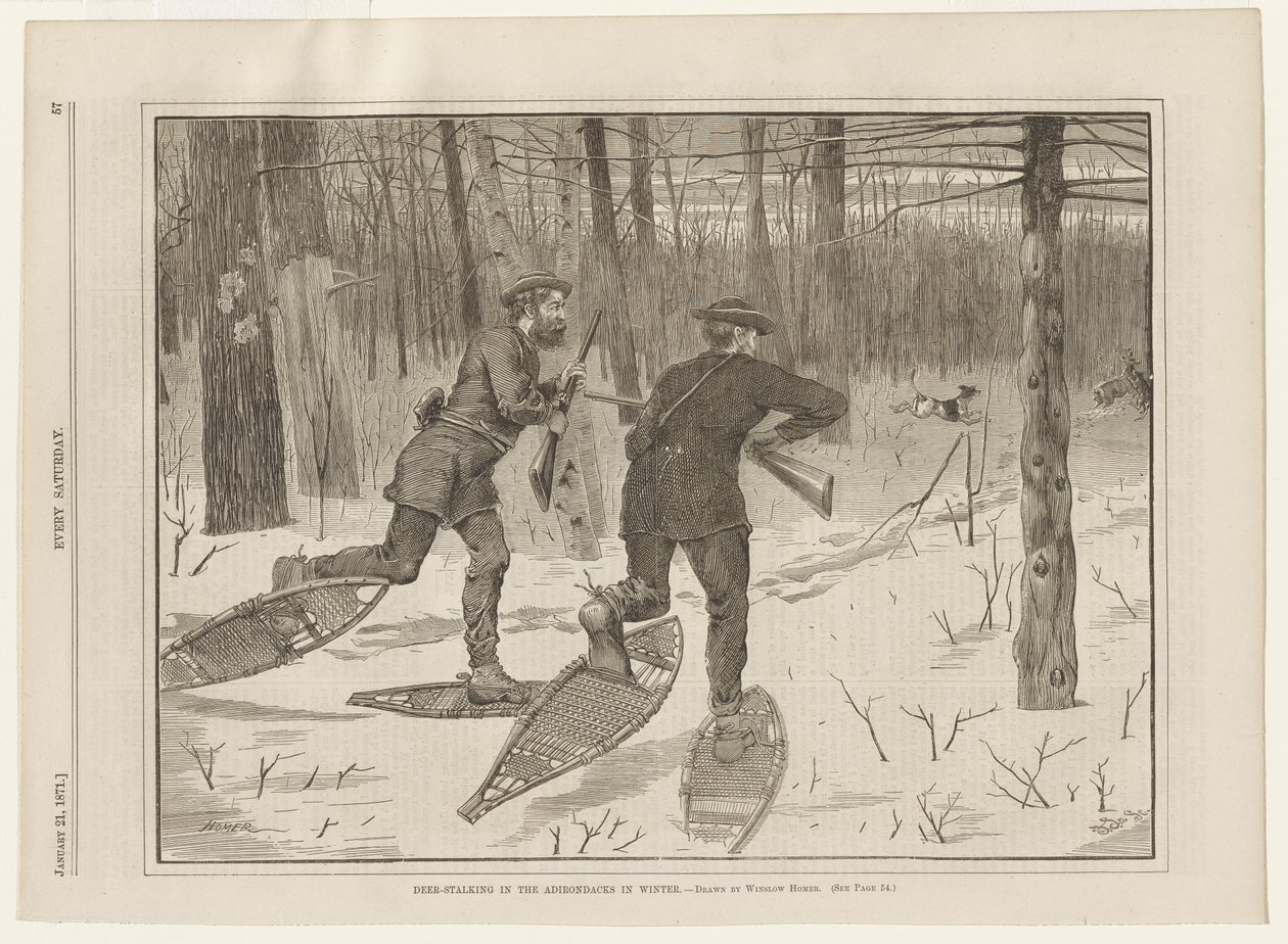 Caccia al cervo negli Adirondacks in inverno da Winslow Homer